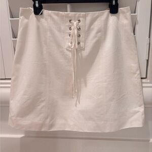 NWT Sadie & Sage Ivory Lace-Up Mini Midi Skirt Size Large